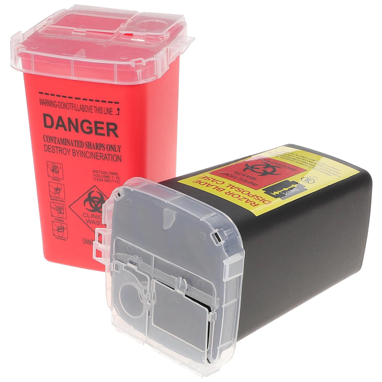 

2 Pcs Collection Bucket Ar Multitool Sharps Trash Bucket Accessories Needle Disposal Container Abs Syringe Disposal Box