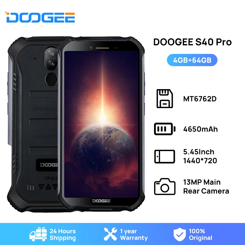 

Смартфон DOOGEE S40 Pro, 4 + 64 ГБ, мобильный телефон, IP68/IP69K