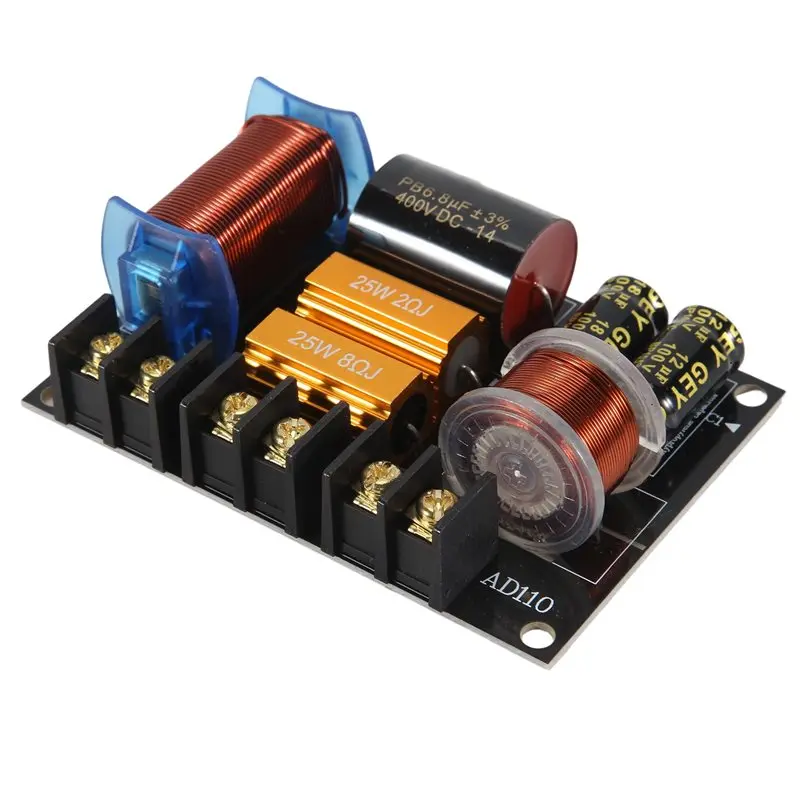Фото DT1308~250W Аудио-частотный разделитель для двухполосных Hi-Fi колонок, кроссовер для сценического использования, высокомощный разделитель частот №2