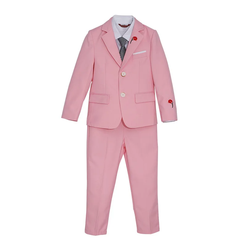 

New Arrival Boys Blazer Suits Solid Color Outfit Set Teenage School Uniform Clothes Children's Day Pinao Performance Costume