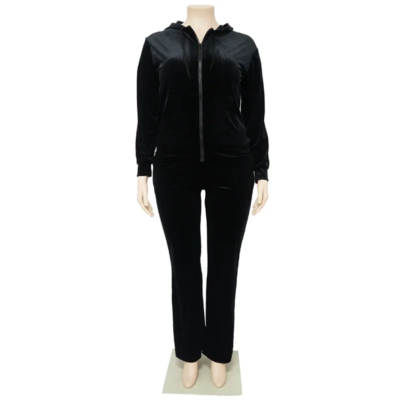 Бархатный спортивный костюм для женщин комплект из двух предметов осенняя