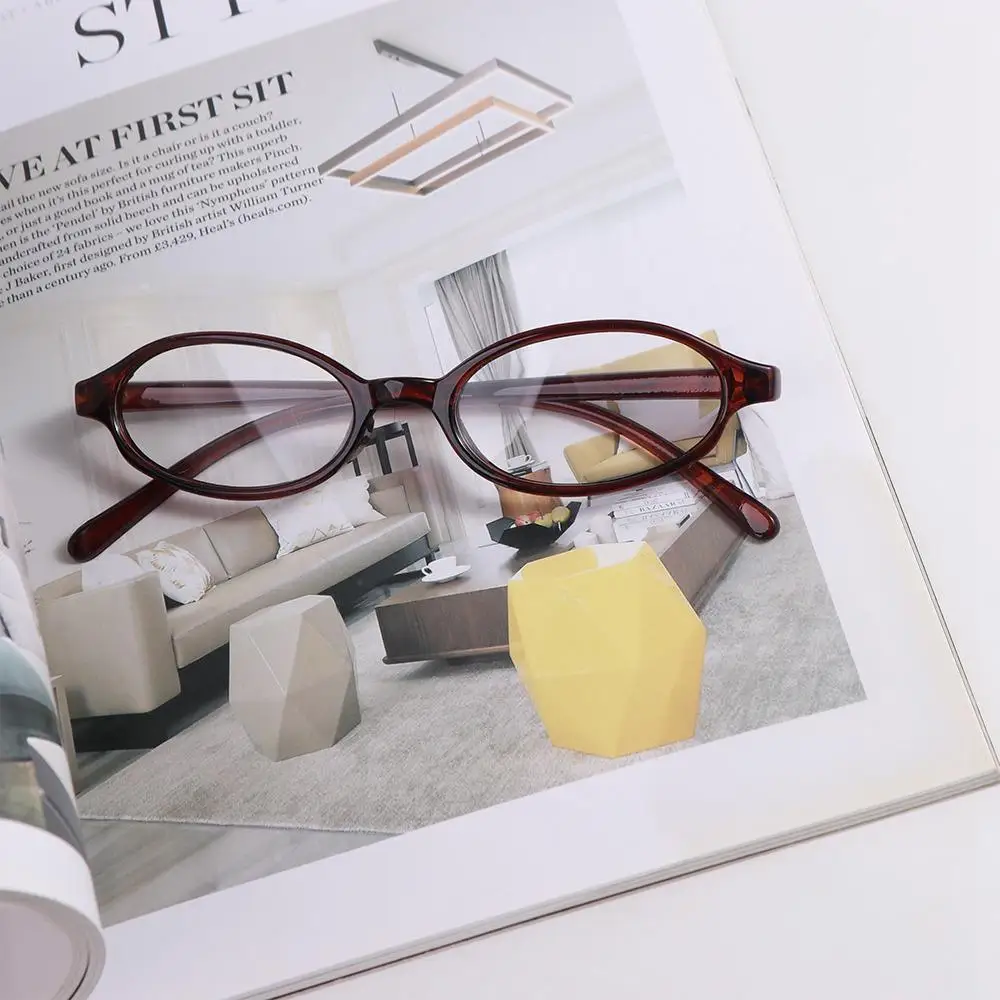 Ретро круглая оправа маленькая овальная очки из ПК Y2k плоские корейский стиль
