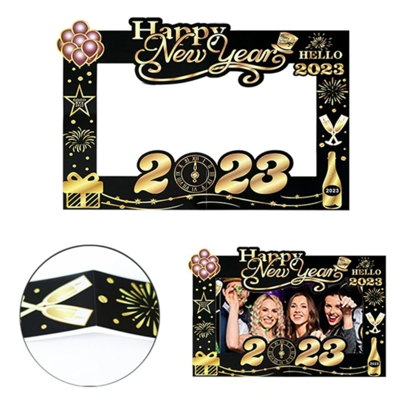 Новогодний реквизит для фотобудки канун Нового года бумажные очки фоторамка 2023