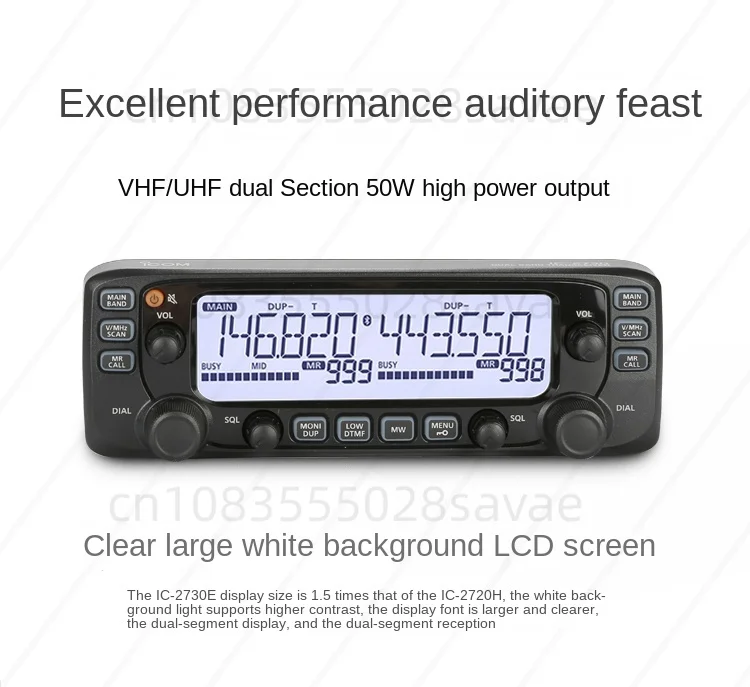 Двойное мобильное радио UHF 400-470 МГц 50 Вт FM-приемопередатчик автомобильная связь