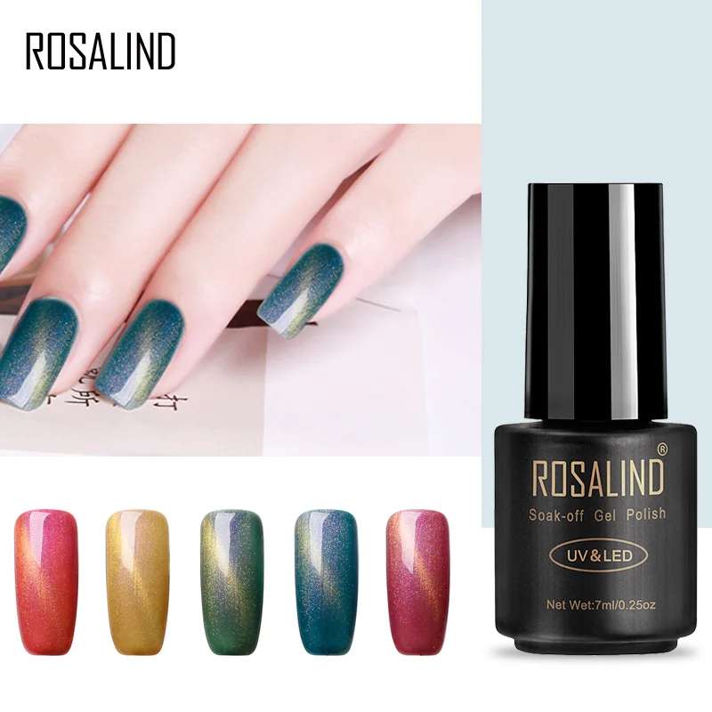 

ROSALIND Semi Permanent Varnish Cat Eyes Gel Nail Polish Gel For Nails Design Hybrid Top Coat UV LED Soak Off Gel Nail Polish