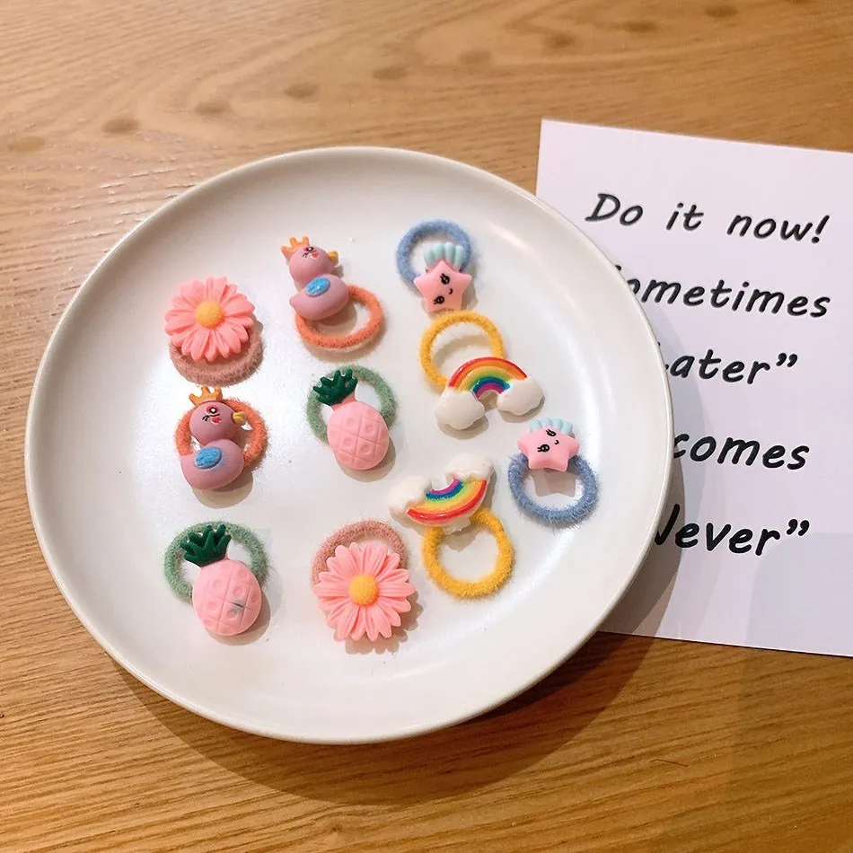 10 шт./упаковка Детские эластичные резинки для волос