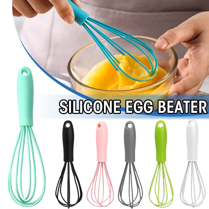 

Kitchen Silicone Whisk Non-Slip Easy To Clean Egg Beater Manual Mixer Milk Frother Kitchen Utensil Bake Tool Egg Tools 17x4cm