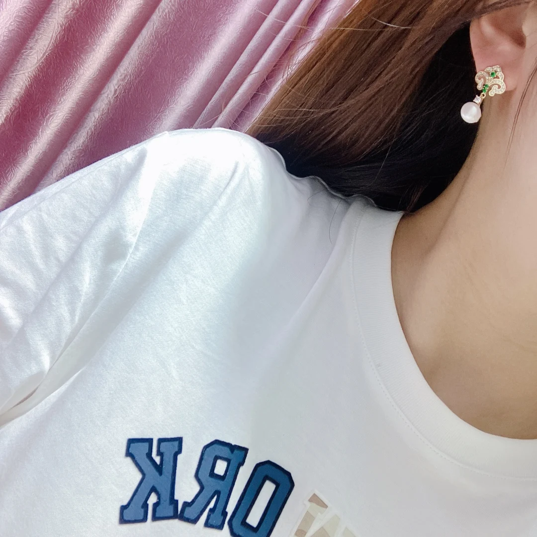 Классические серьги в китайском стиле с натуральным жемчугом