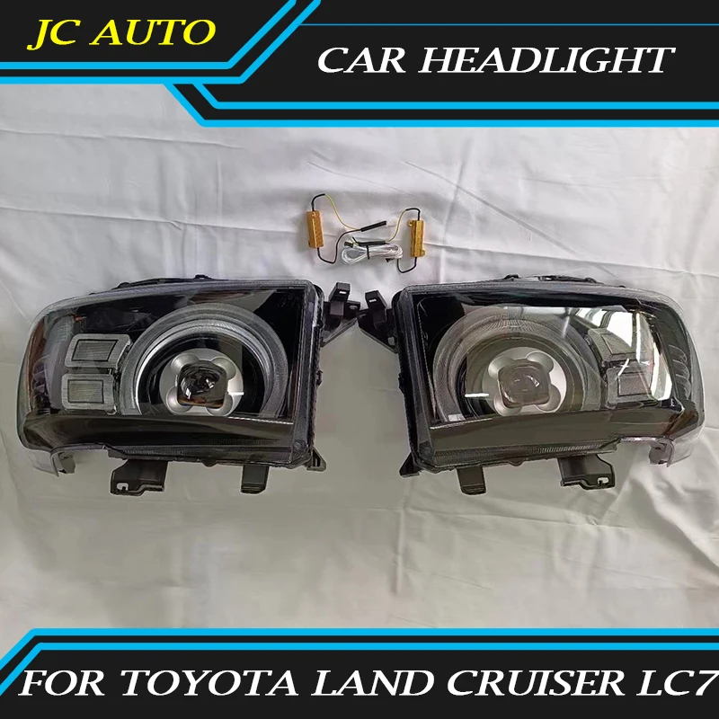 

Headlight Assembly fit for Toyota Land Cruiser LC76 LED Headlights Streamer Daytime Running Lights easy installation