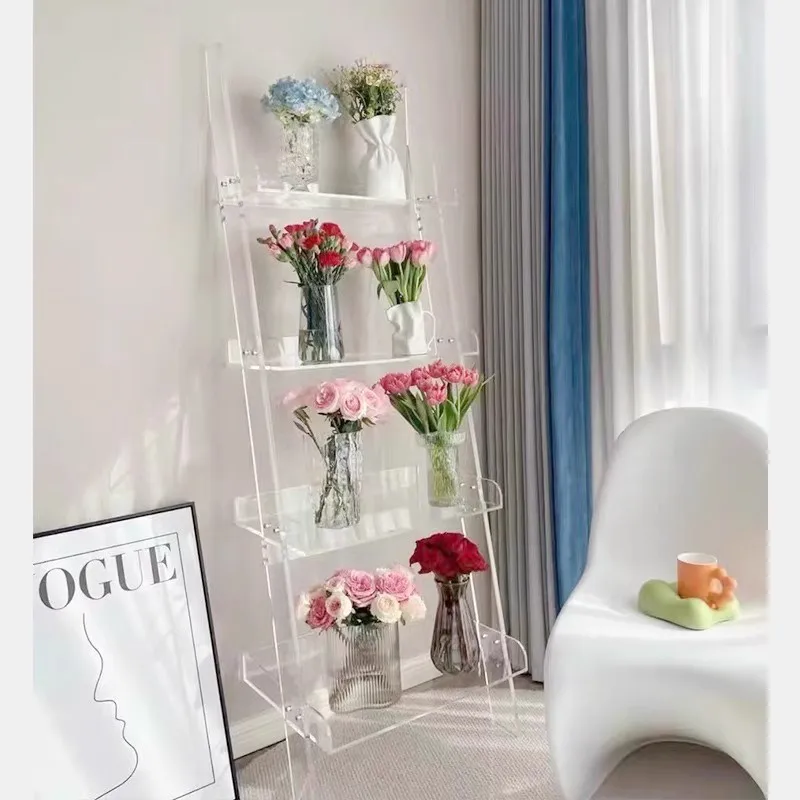 Акриловый дизайн открытого книжного шкафа эстетический узкий скандинавский