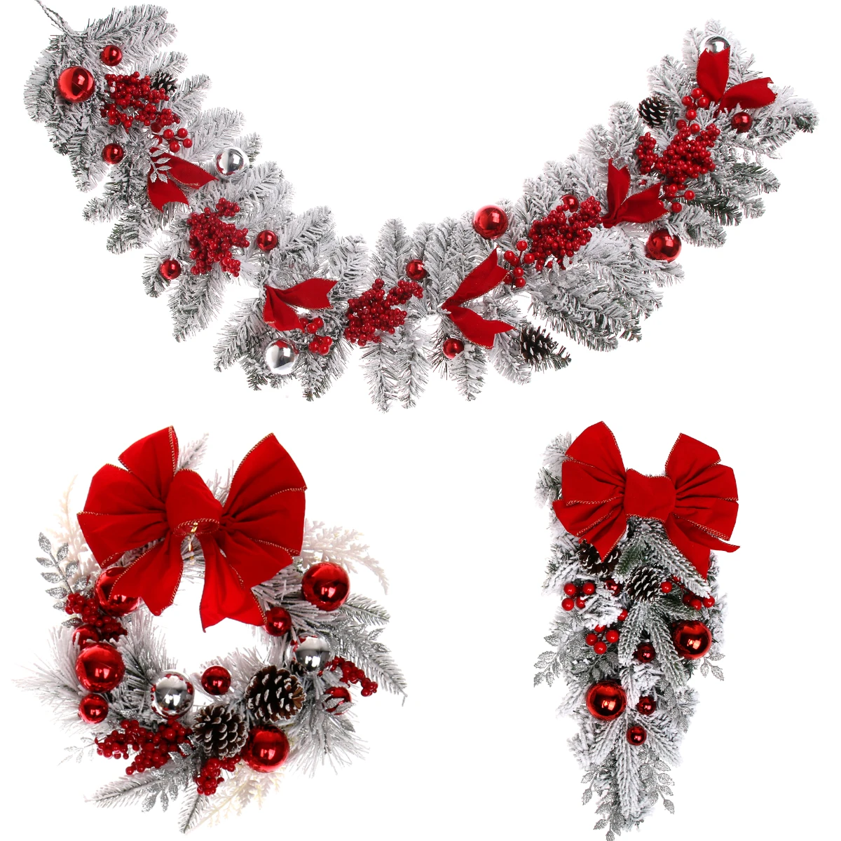 

2022 Christmas Decoration Artificial Wreath Front Door Hanging Garland Window Wall Door Garland Ornament