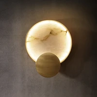 round marble wall lamp high grade copper indoor lighting living room bedroom study modern minimalist led decor for home
