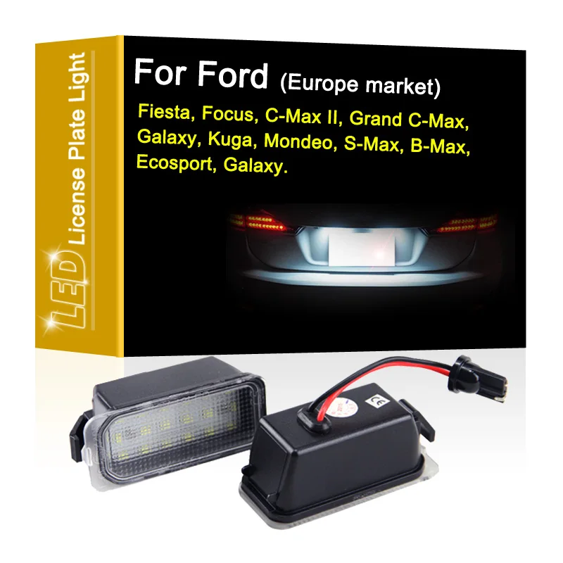 

12V LED License Number Plate Light Assembly For Ford Fiesta Focus Grand C-Max Ecosport Kuga Mondeo S-Max B-Max Galaxy