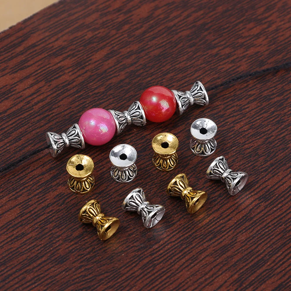 Винтажные двухсторонние бусины в форме лотоса с основанием 10/20/30/40/50 шт