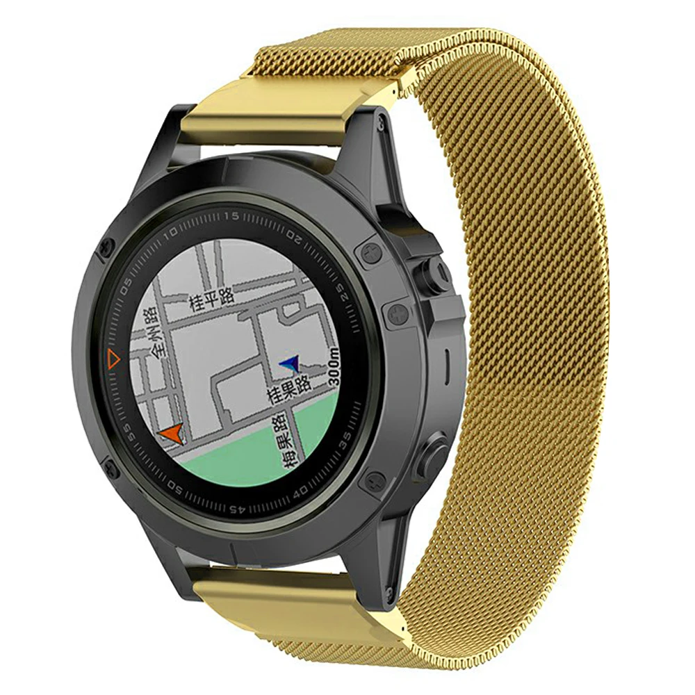 Premium 26 22 20mm Metal Strap Garmin Fenix 6S 6X 6 Pro Magnetic Ring Strap Quick Release Stainless Steel Bracelet