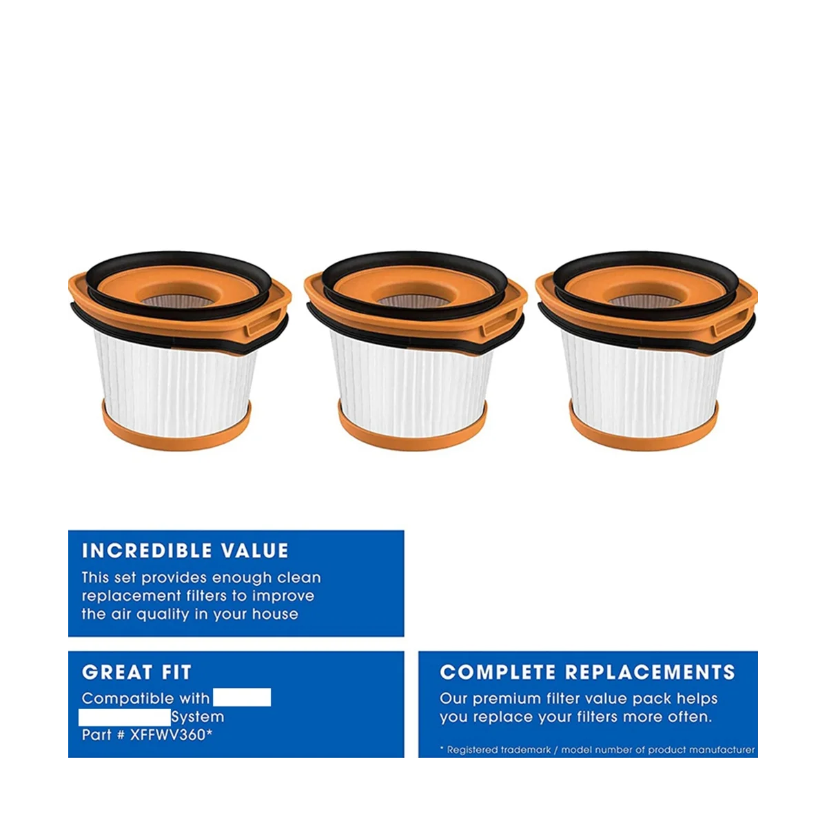 6 шт. сменный фильтр для системы Wandvac WV360 WS620 WS630 WS632 беспроводной пылесос по