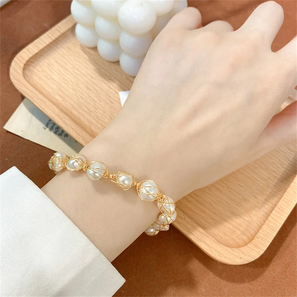 

Браслет с ручной обмоткой из пресноводного жемчуга и бусинами на застежке корейские ювелирные изделия в стиле барокко аксессуары для украш...