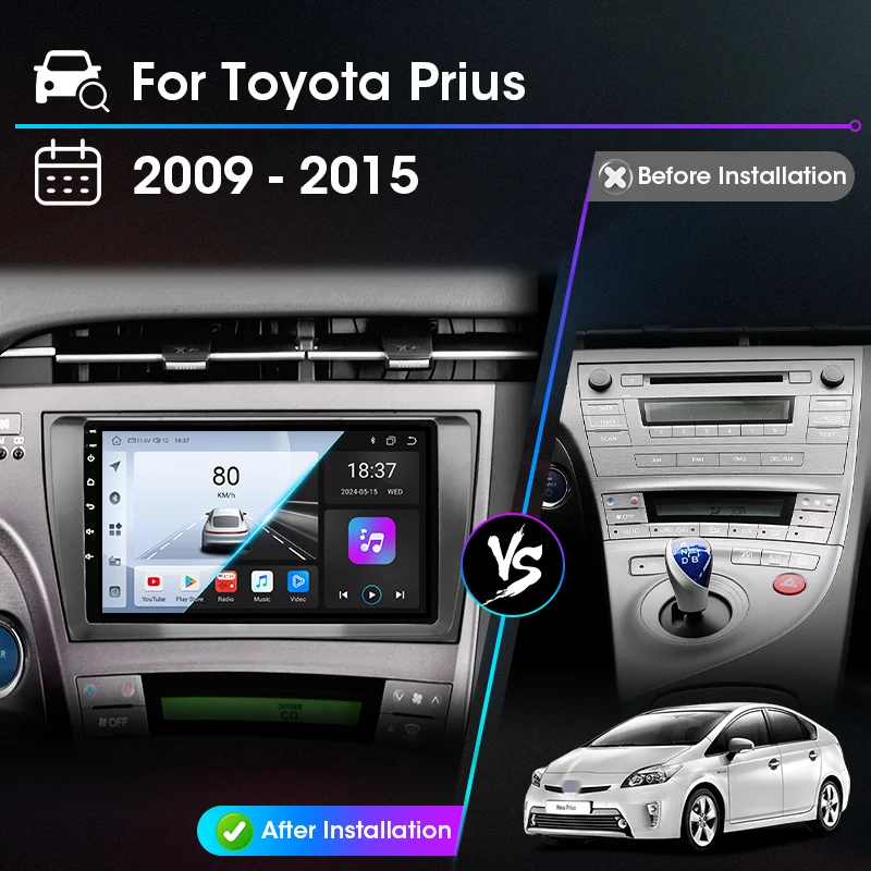 Автомобильные интеллектуальные системы для Toyota Prius XW30 2009-2015 Carplay Android авто стерео