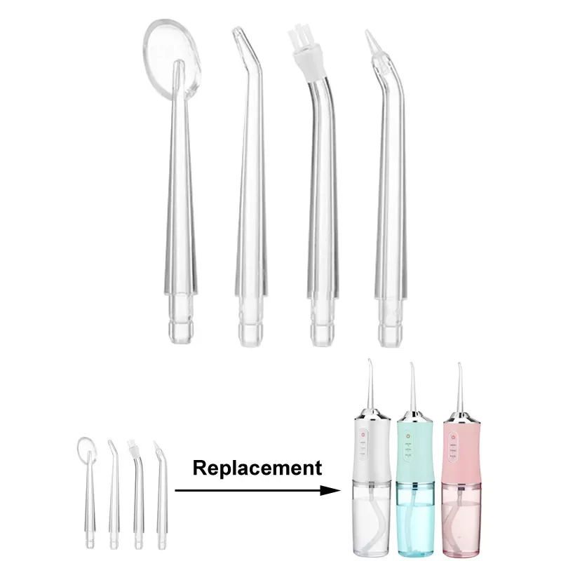 

4Pcs/Set Replaceable Oral Dental Nozzles Irrigator Nozzles for Dental Water Jet Water Pick Mouthwasher Flosser Replacements