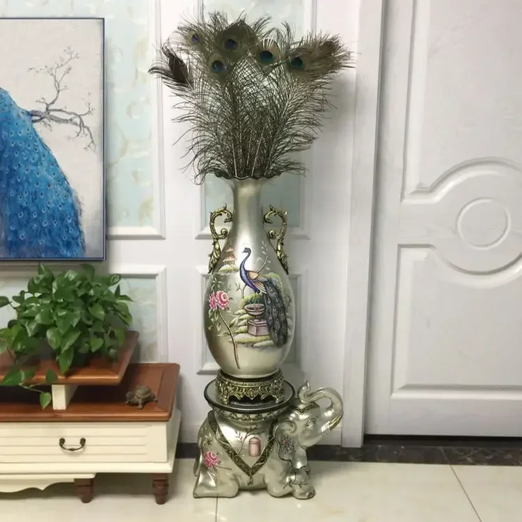 Напольная ваза Высококачественная окрашенная искусственная смола основание в