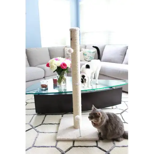

inch Sisal Scratching Post (Beige Fleece 16x16 Base)