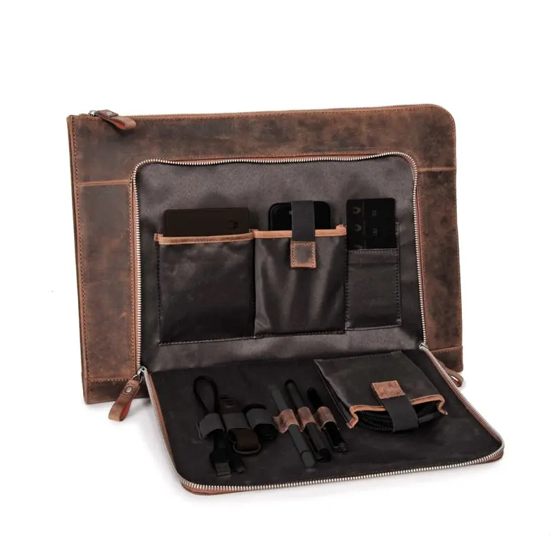 

Gorgeous London Genuine Leather Notebook Briefcase For Men, Stylish Laptop Sleeve - I Edition