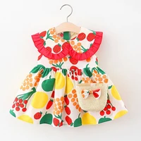 2piece summer dresses baby dress toddler girl clothes casual cute doll collar flowes princess dressbag newborn clothing bc201