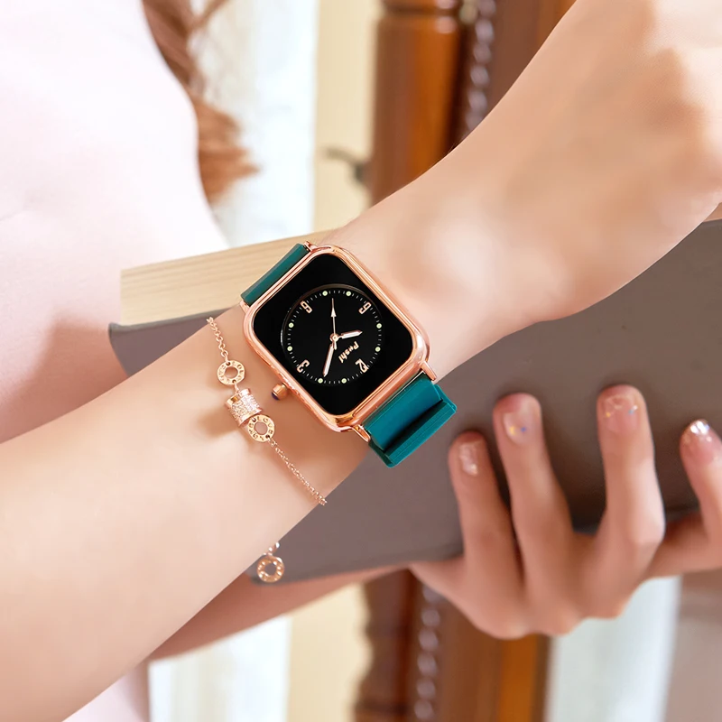 Poshi Женские Модные Кварцевые Наручные Часы 924 Силиконовый Ремешок Простой Стиль