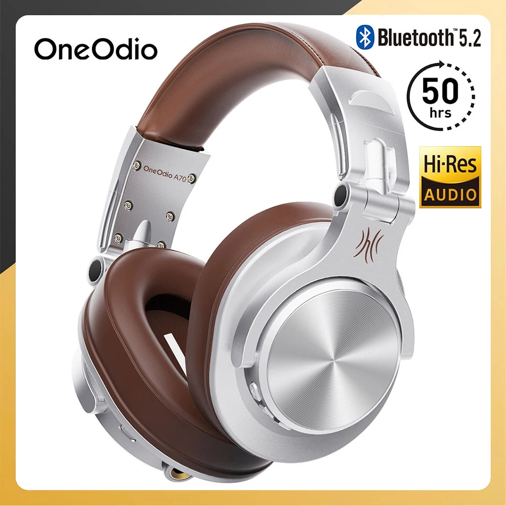 OneOdio A70 Bluetooth Headphone Wireless 5.2 Over Ear Headsets Retro Wired Professional DJ Motoring Studio Recording Earphones