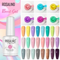 rosalind 15ml pure color gel nail polish for art manciure magic remover lacquer base top matt soak off semi permanent nail gel