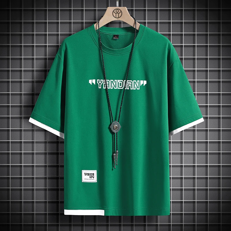 

2023 Hip Hop Loose Mens Streetwear T-shirts Casual Classic Summer Short Sleeves Black White Tshirt Tees Oversize Men Clothing