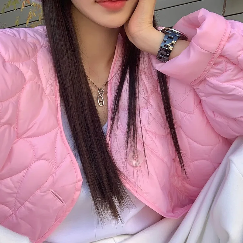 2022 New Oversize Loose Warm Heart Cotton Coat Light Winter Clothes Women 2022 Fashion Coats Sustans Elegant Vintage Snow Y2k