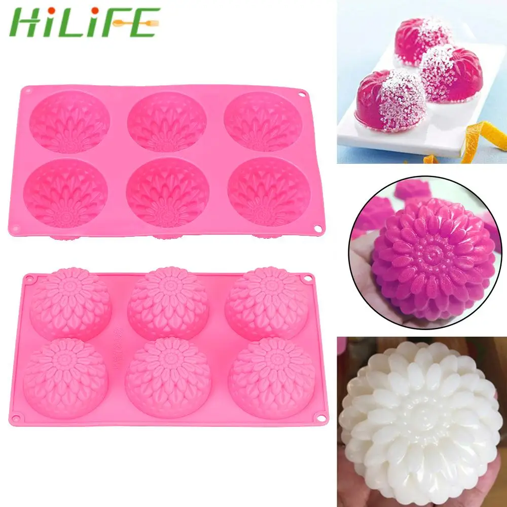 

Fondant Baking Tools 3D Flower Shape Baking Accessories DIY Handmade Sunflower Soap Mold Silicone Cake Mould Cake Decorating