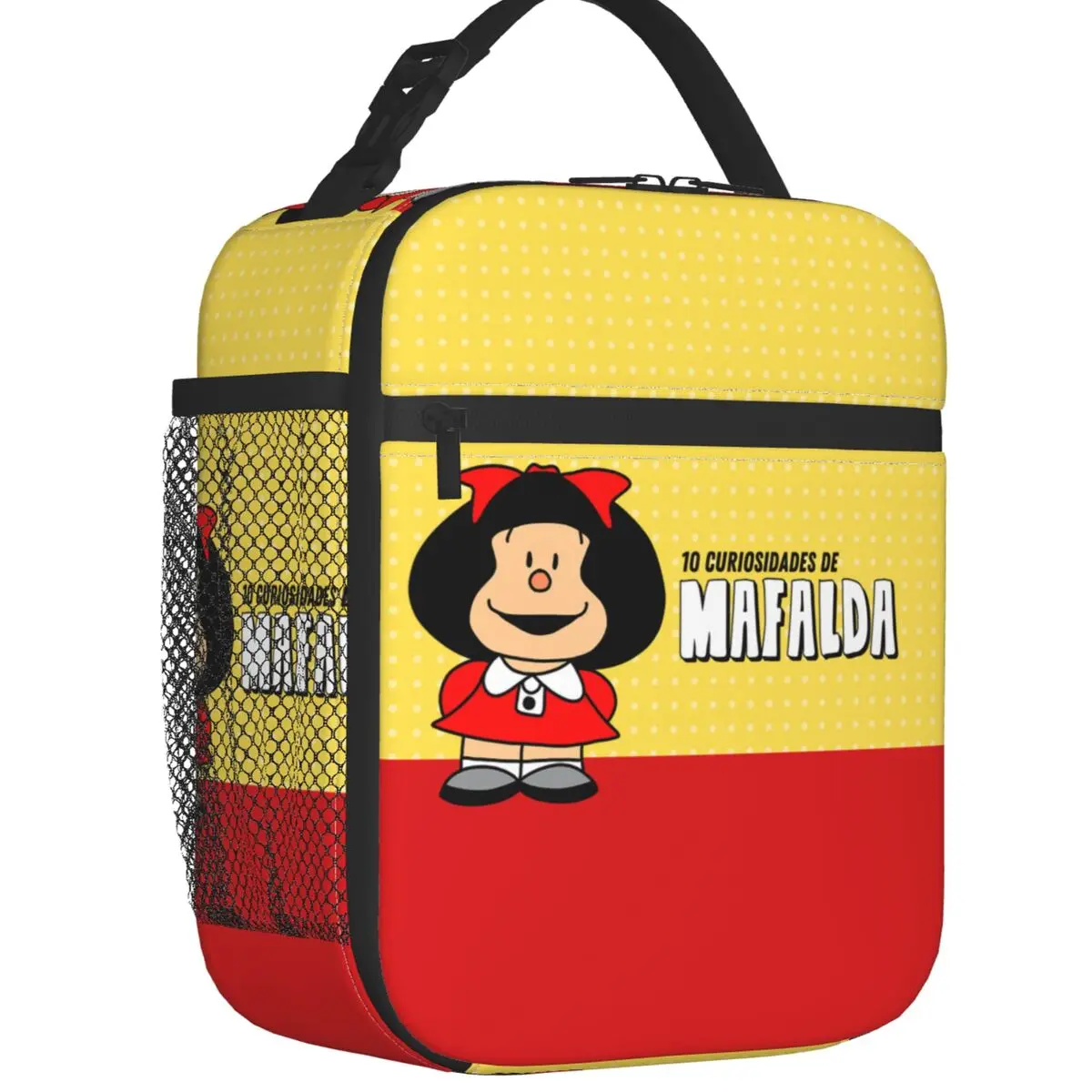 Mafalda Anime Portable Lunch Boxes Women Waterproof Comic Cartoon Thermal Cooler Food Insulated Lunch Bag Kids School Children