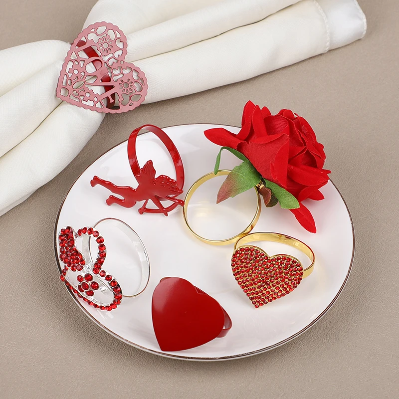 1 шт. кольцо для салфеток роза в форме сердца декор романтическое