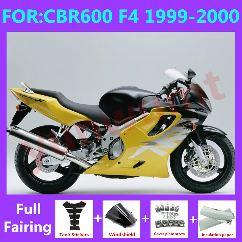 

Новый комплект обтекателей для мотоцикла ABS подходит для CBR600 F4 CBR 600 99 00 CBR600F4 1999 2000 детали кузова желтого цвета