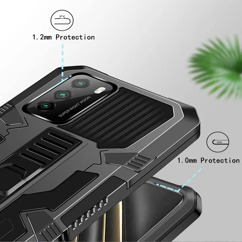 strong anti fall phone case for xiaomi poco x3 x3pro x3 nfc m3 shockproof kicstand protective cover for poco m3pro 5g m4pro f3 free global shipping