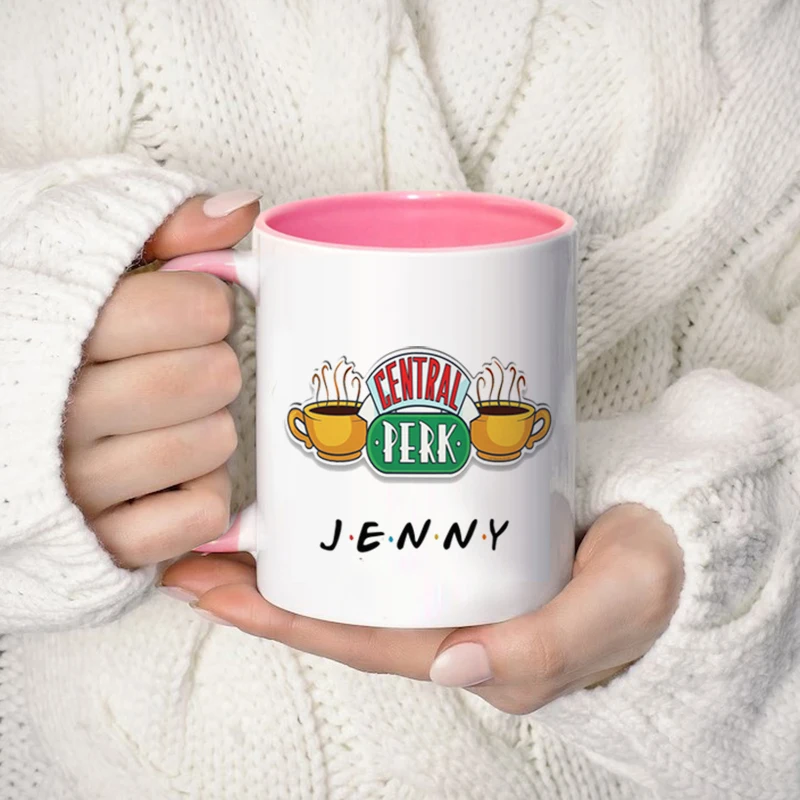 

Personalized Name Mug Central Perk Design Coffee Mug Custom Tea Cup Chocolate Milk Beer Mugs Lovers Friends Gifts Dropshipping