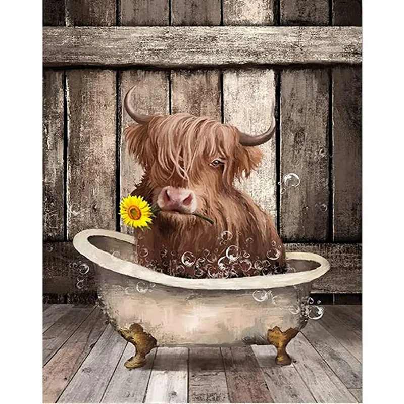 

Cow Diamond Art Painting Kits Diamond Painting Kits For Adults Beginners,5D Gem Art Cow For Gift Home Wall Decor