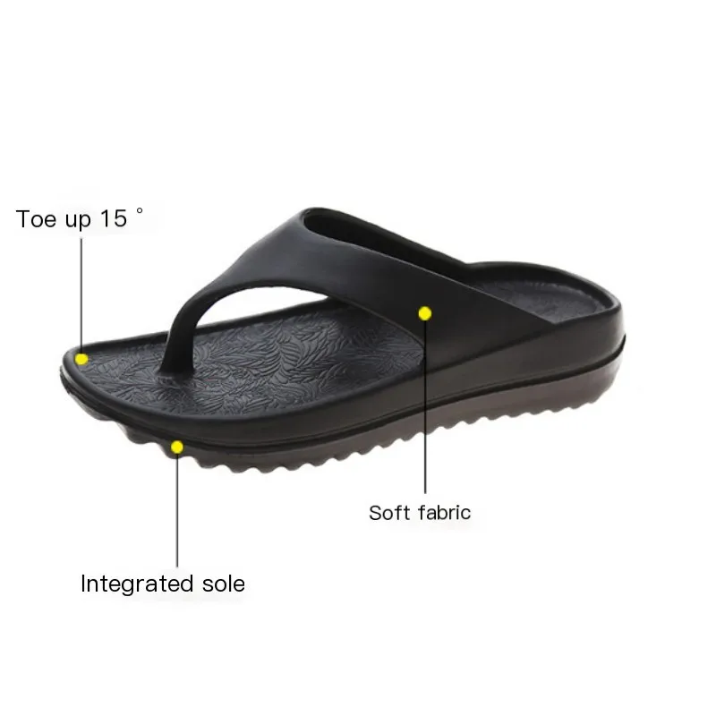 Flip flops beach thick bottom high heel home indoor women's slippers leisure outdoor couple bathroom slide summer sandals
