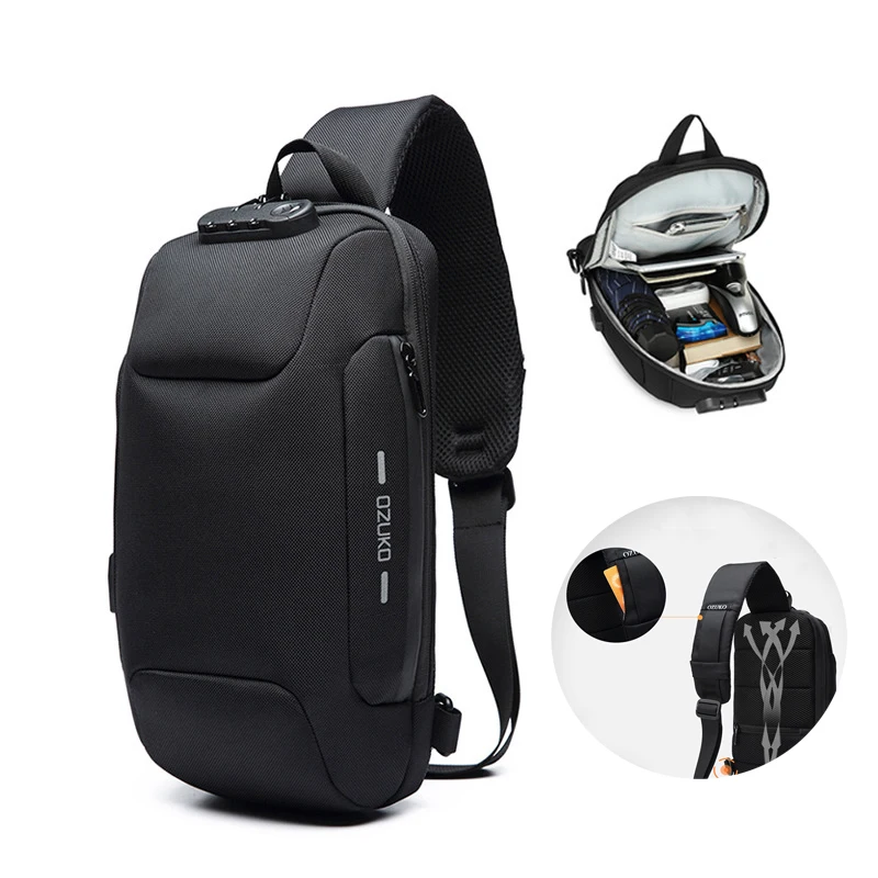 New Multifunction Crossbody Bag Shoulder Messenger Bags Unisex Waterproof Short Trip Chest Bag Pack for Men's Shoulder Bag