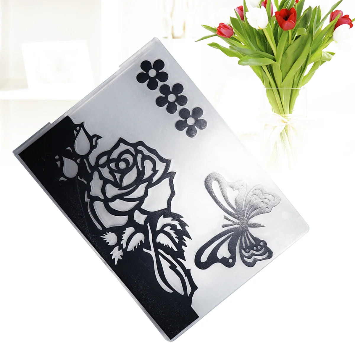 

Rose Embossing Folder DIY Craft Template Scrapbooking Stencils Craft Supplies for Album Paper Making