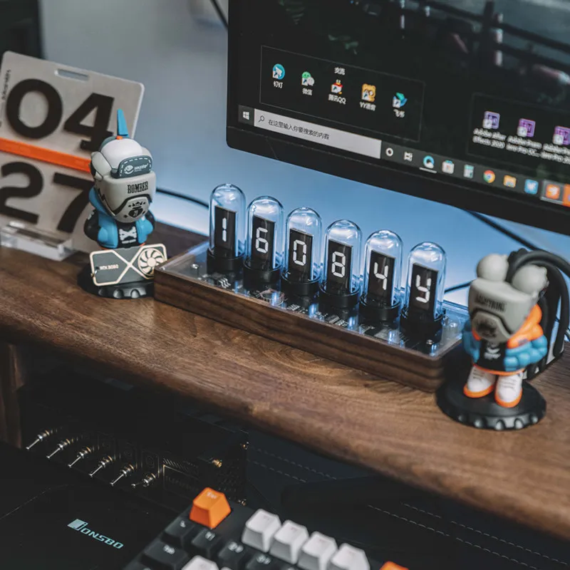 Pаспродажа Часы-трубки Nixie Tube, набор часов, цифровой календарь, секундомер, 6 бит, ЖК-дисплей, фотография, креативное украшение для стола, подарки Pаспродажа Часы-трубки Nixie Tube, набор часов, цифровой календарь, секундомер, 6 бит, ЖК-дисплей, фотография, креативное украшение для стола, подарки