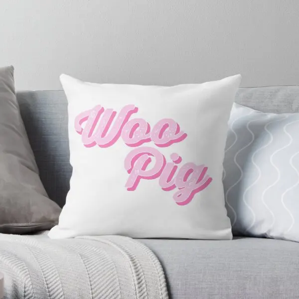 

Woo Pig Printing Throw Pillow Cover Throw Comfort Square Decor Waist Bed Decorative Home Soft Wedding Hotel Pillows not include