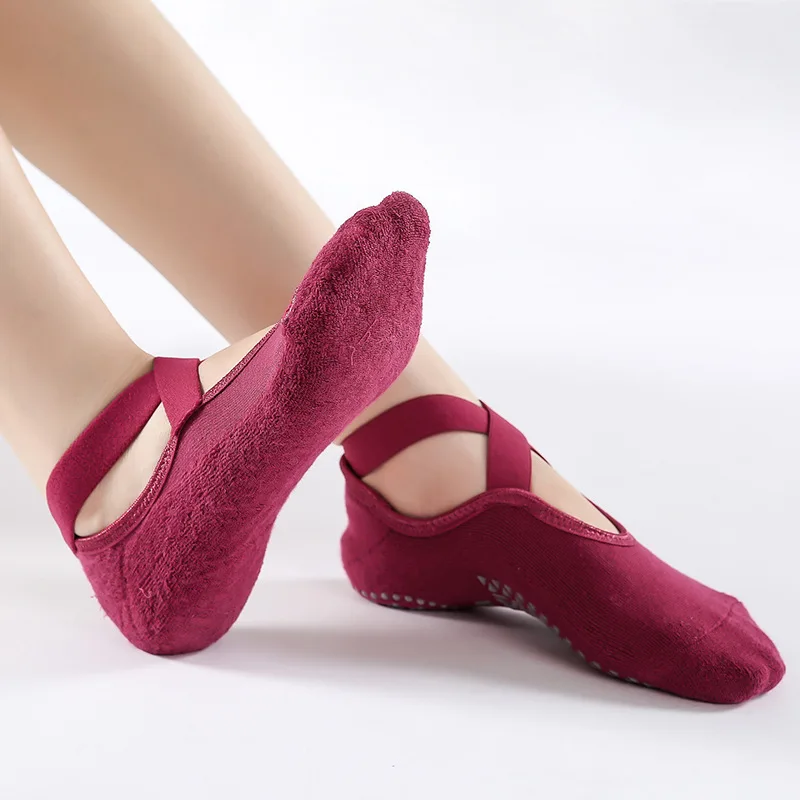 Женские высококачественные бандажные носки для йоги противоскользящие