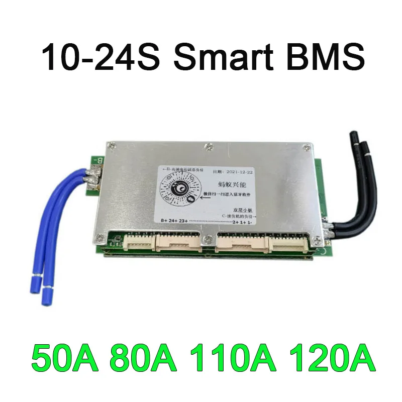 

Smart BMS without Screen 10S to 24S Li-ion Li-polymer LiFePO4 LTO Battery Protection Circuit Board Smart Ant BMS 50A 80A 110A