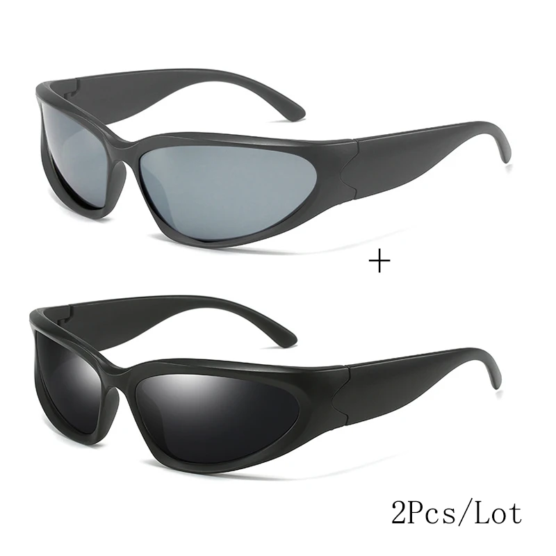 

2Pcs Sunglasses for Men's and Women's Fashion Steampunk UV400 Trend Y2k Eyewear