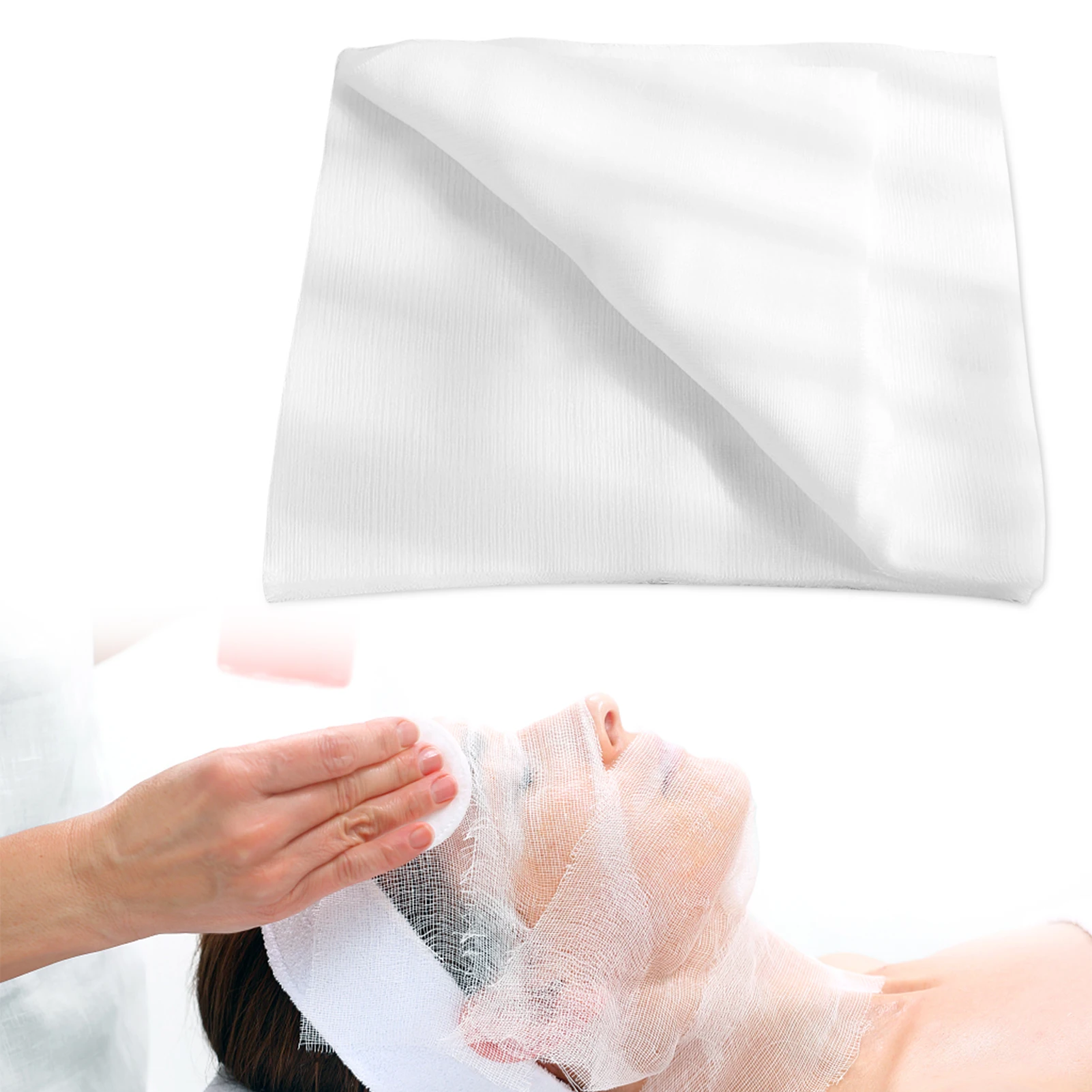 

100PCS Pure Cotton Gauze For DIY Mask Beauty Salon Facial Gauze Highly Water Absorption Non-Irritating Face Gauze Mask