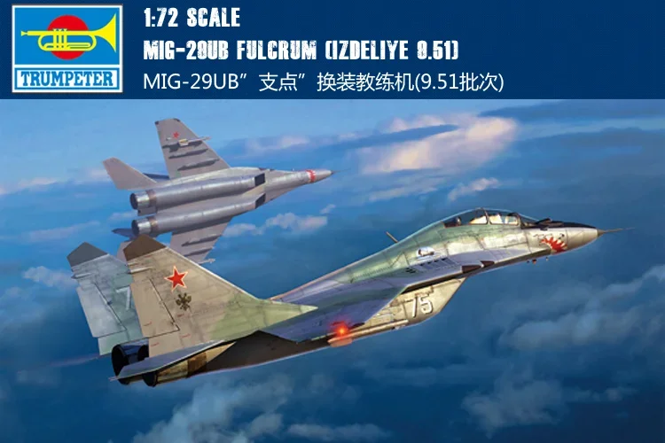Trumpeter 01677 1/72 Русский комплект модели самолета MIG-29UB Fulcrum (Izdeliye 9.51)