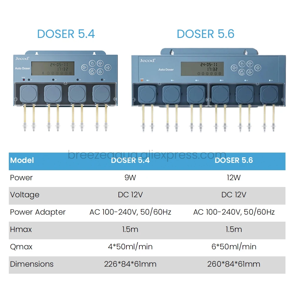 Фото Jebao Jecod New Smart DC 12 В Bluetooth App Программируемый DOSER 5,4/5,6 Автоматический дозирующий насос для морских пресноводных рыб в аквариуме №5